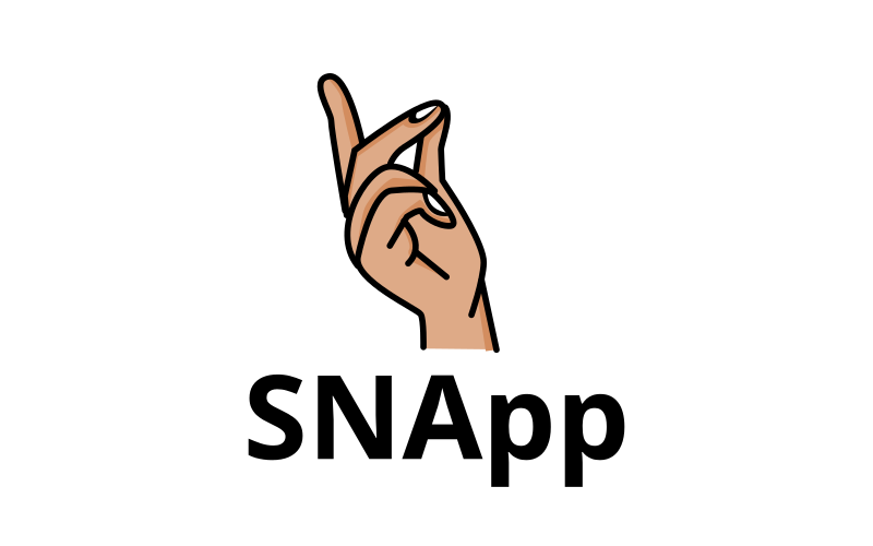 a snapping fingers hand with text SNApp